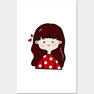 Cute wavy hair girl - Betty Posters and Art